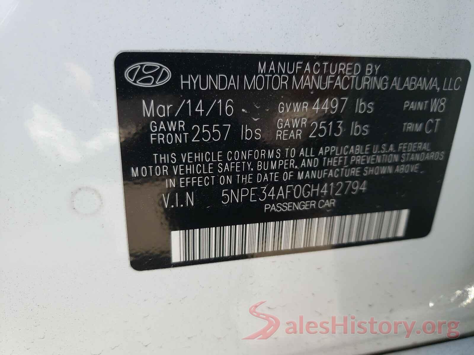 5NPE34AF0GH412794 2016 HYUNDAI SONATA