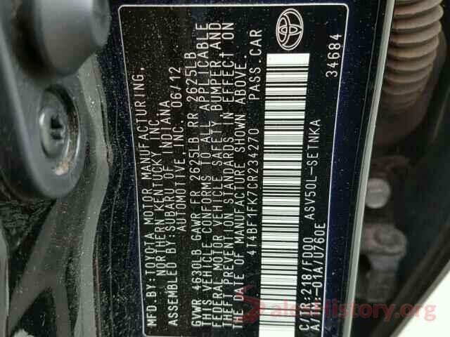 4T4BF1FK7CR234270 2012 TOYOTA CAMRY