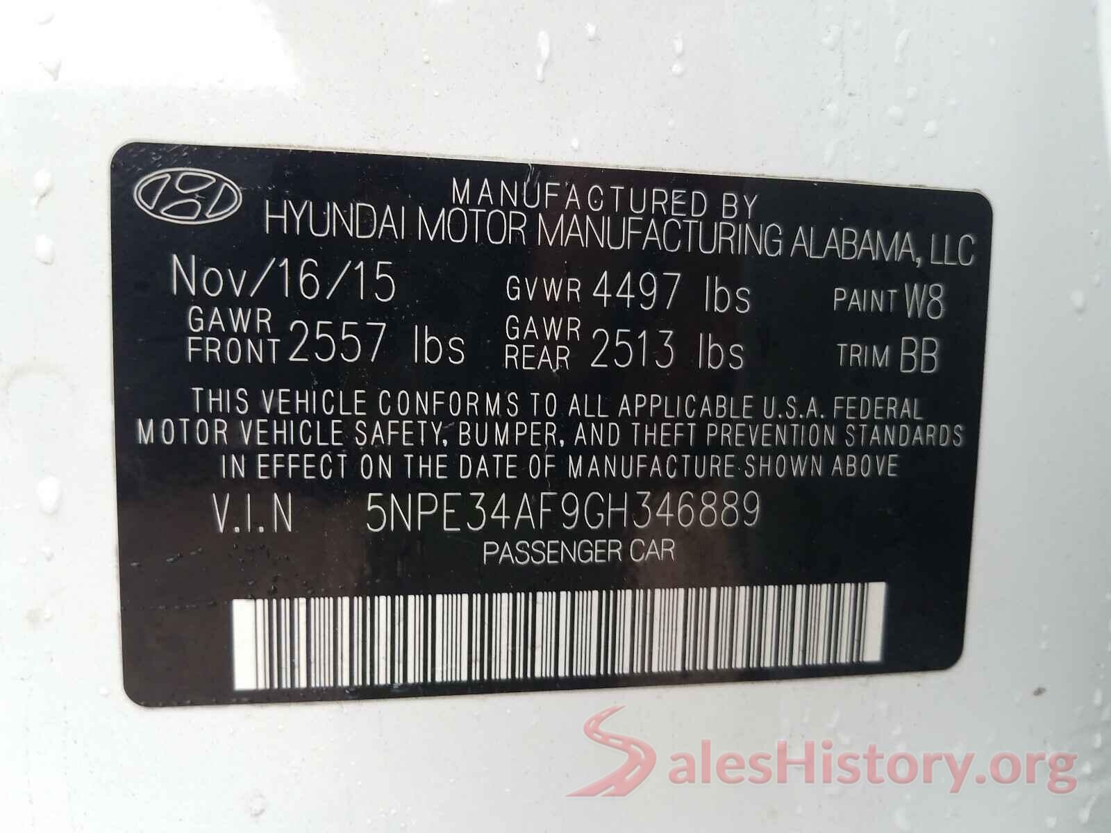 5NPE34AF9GH346889 2016 HYUNDAI SONATA