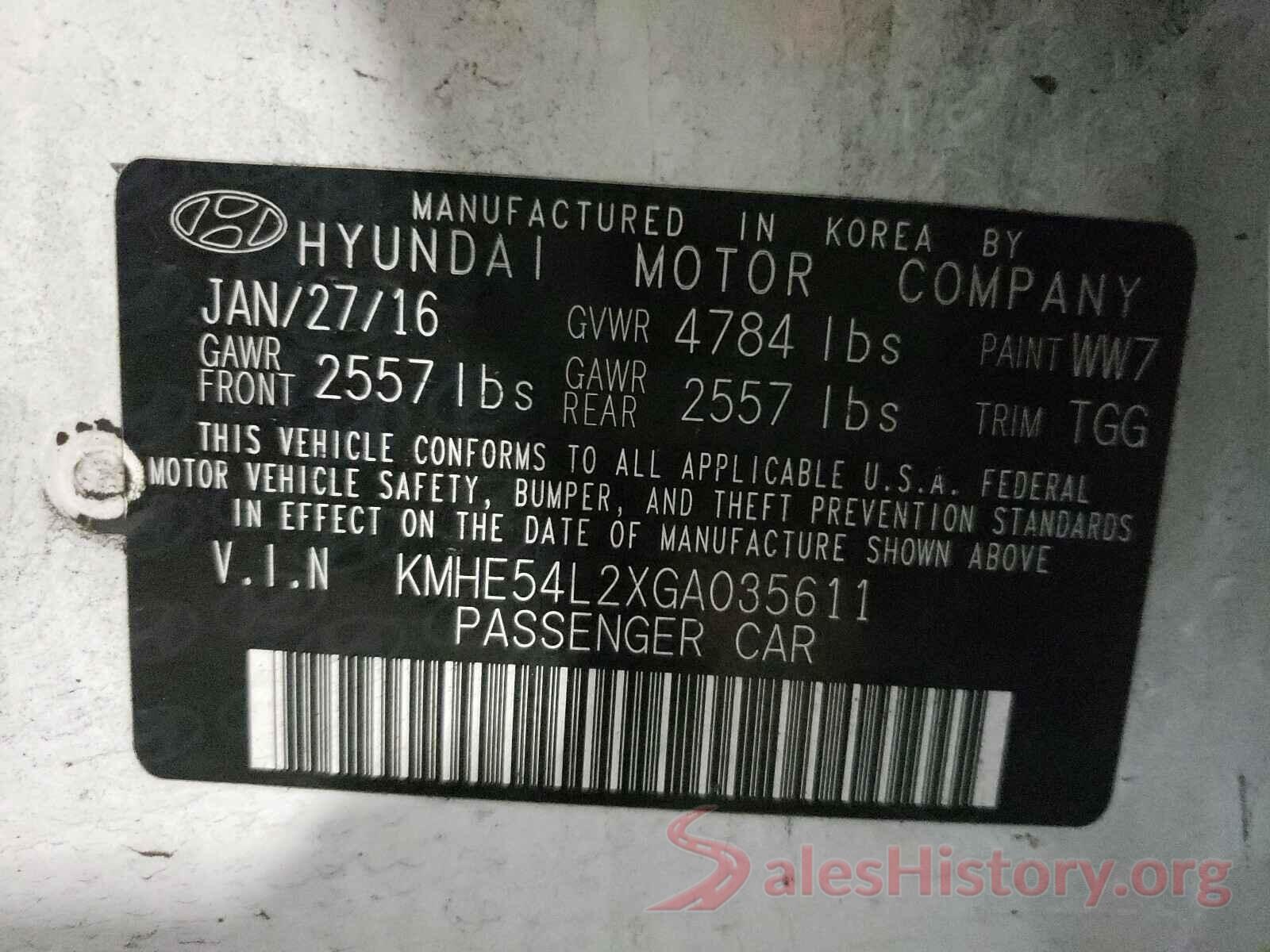 KMHE54L2XGA035611 2016 HYUNDAI SONATA