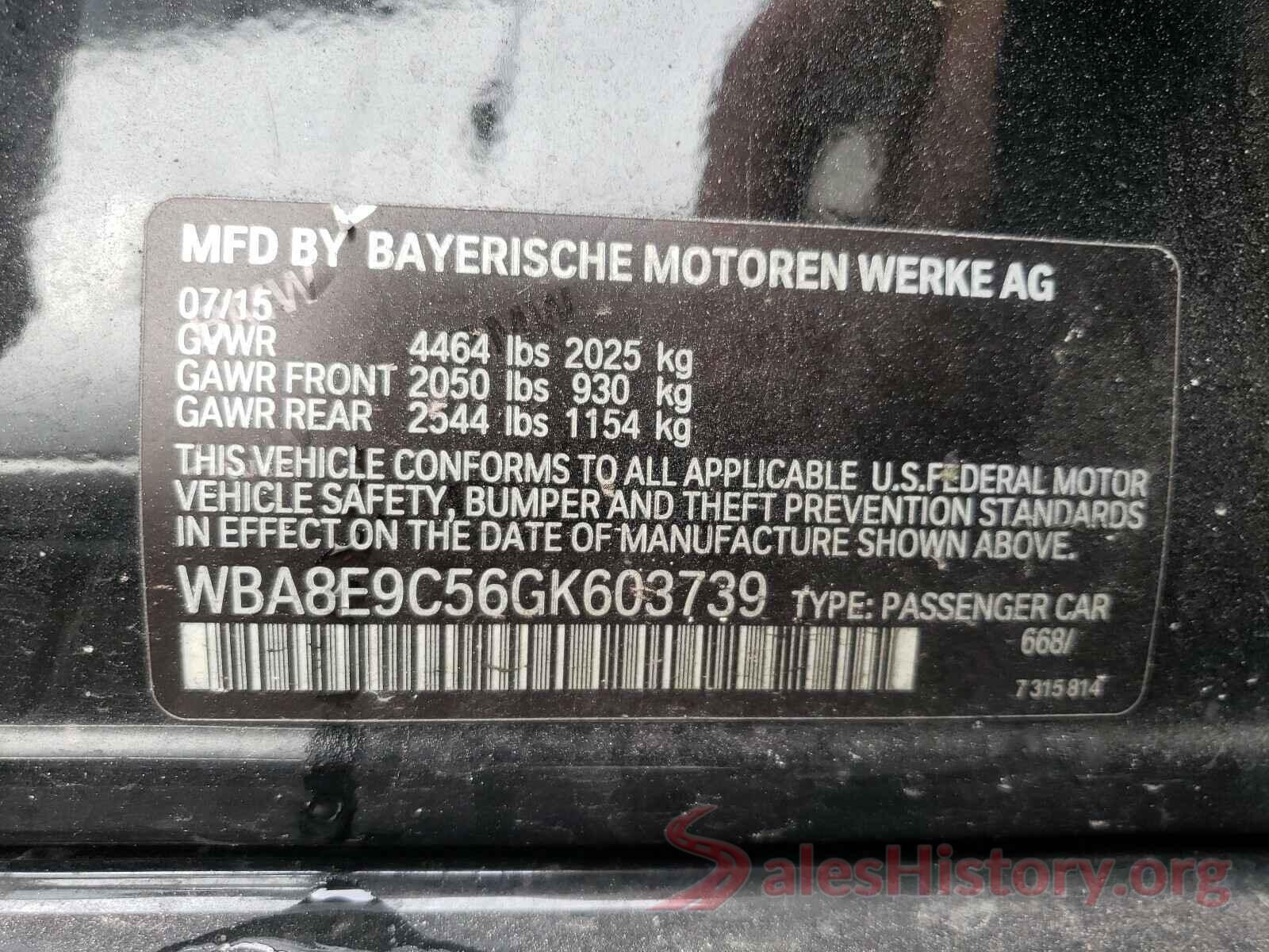 WBA8E9C56GK603739 2016 BMW 3 SERIES