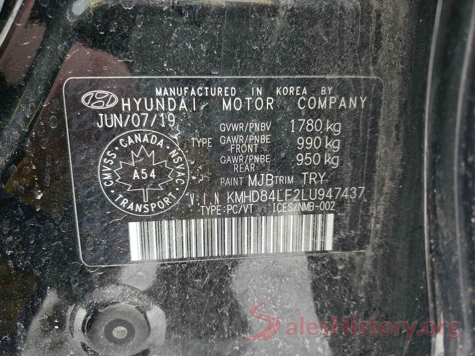 KMHD84LF2LU947437 2020 HYUNDAI ELANTRA