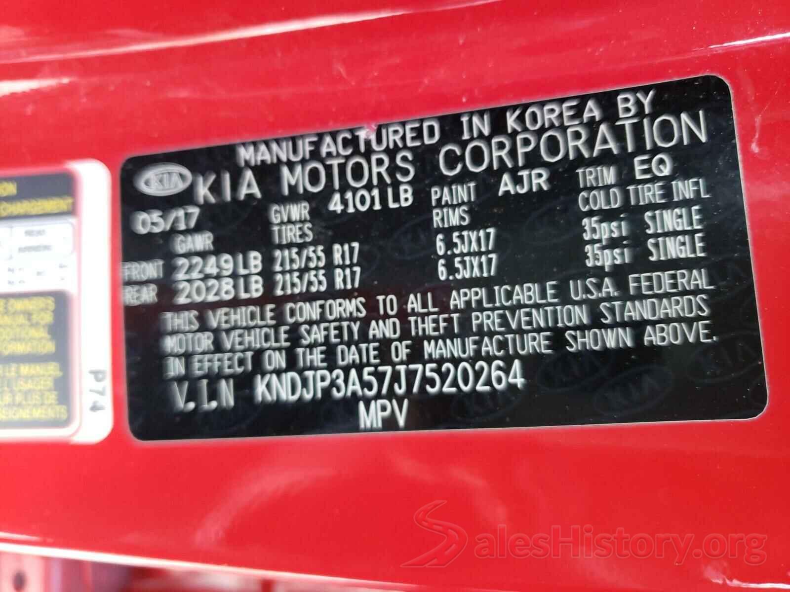 KNDJP3A57J7520264 2018 KIA SOUL