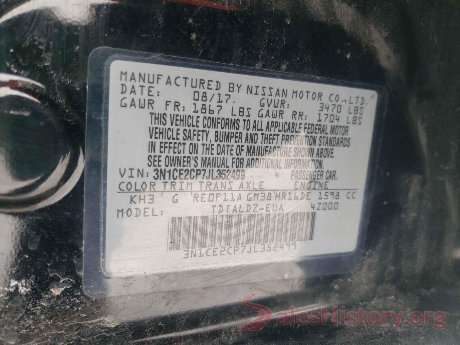 3N1CE2CP7JL352499 2018 NISSAN VERSA