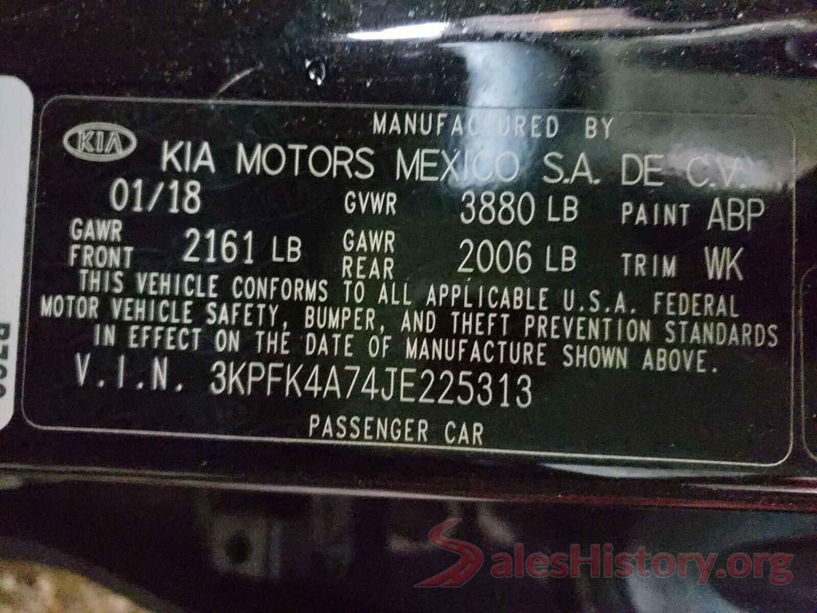 3KPFK4A74JE225313 2018 KIA FORTE