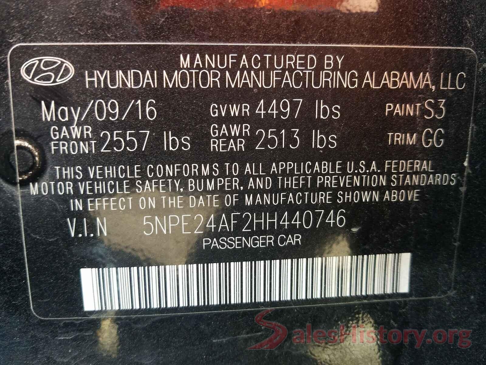 5NPE24AF2HH440746 2017 HYUNDAI SONATA