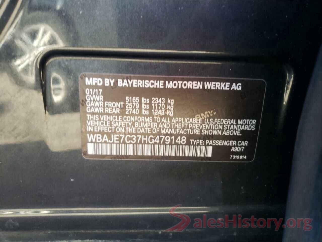 WBAJE7C37HG479148 2017 BMW 5 SERIES