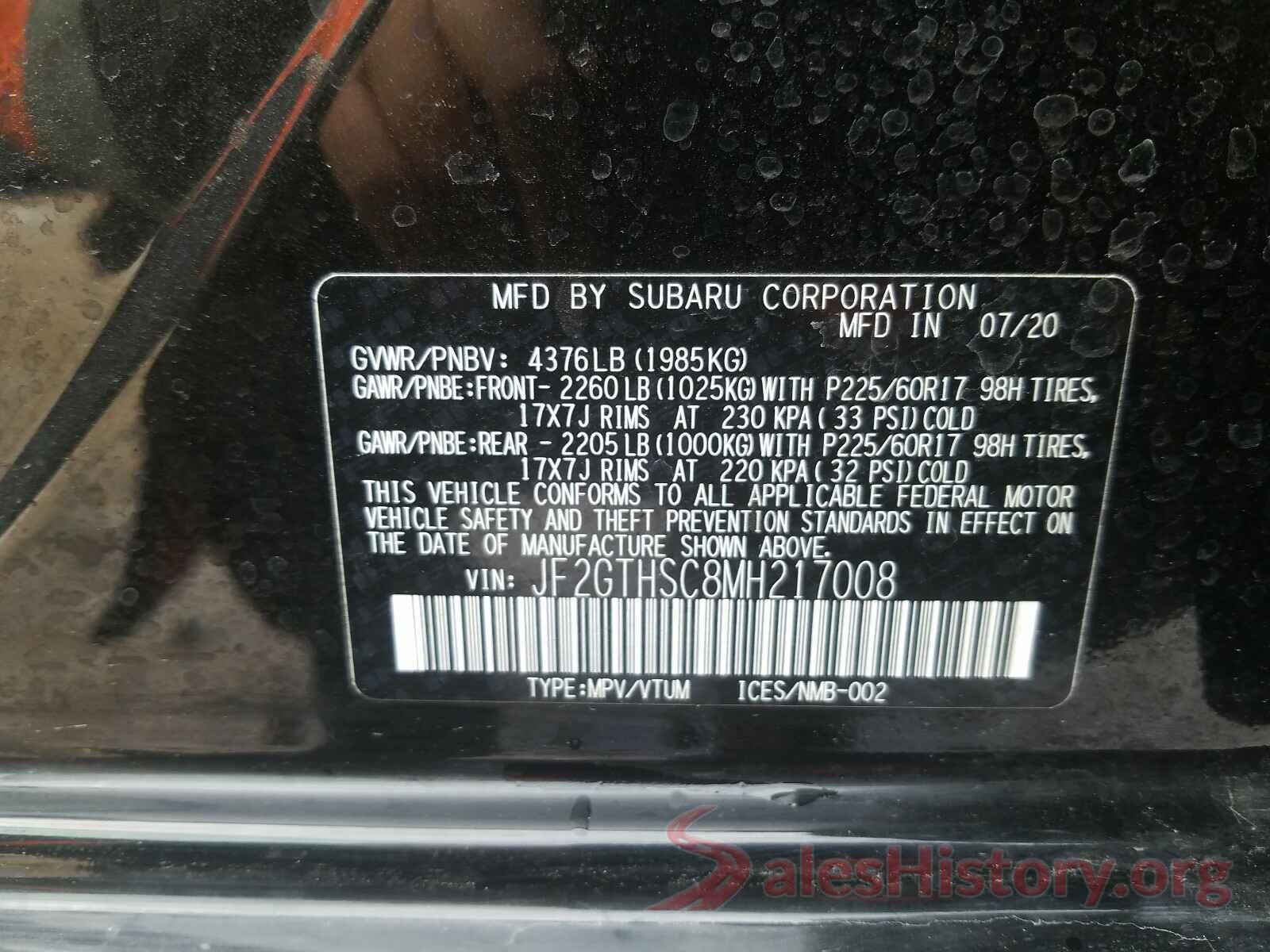 JF2GTHSC8MH217008 2021 SUBARU CROSSTREK