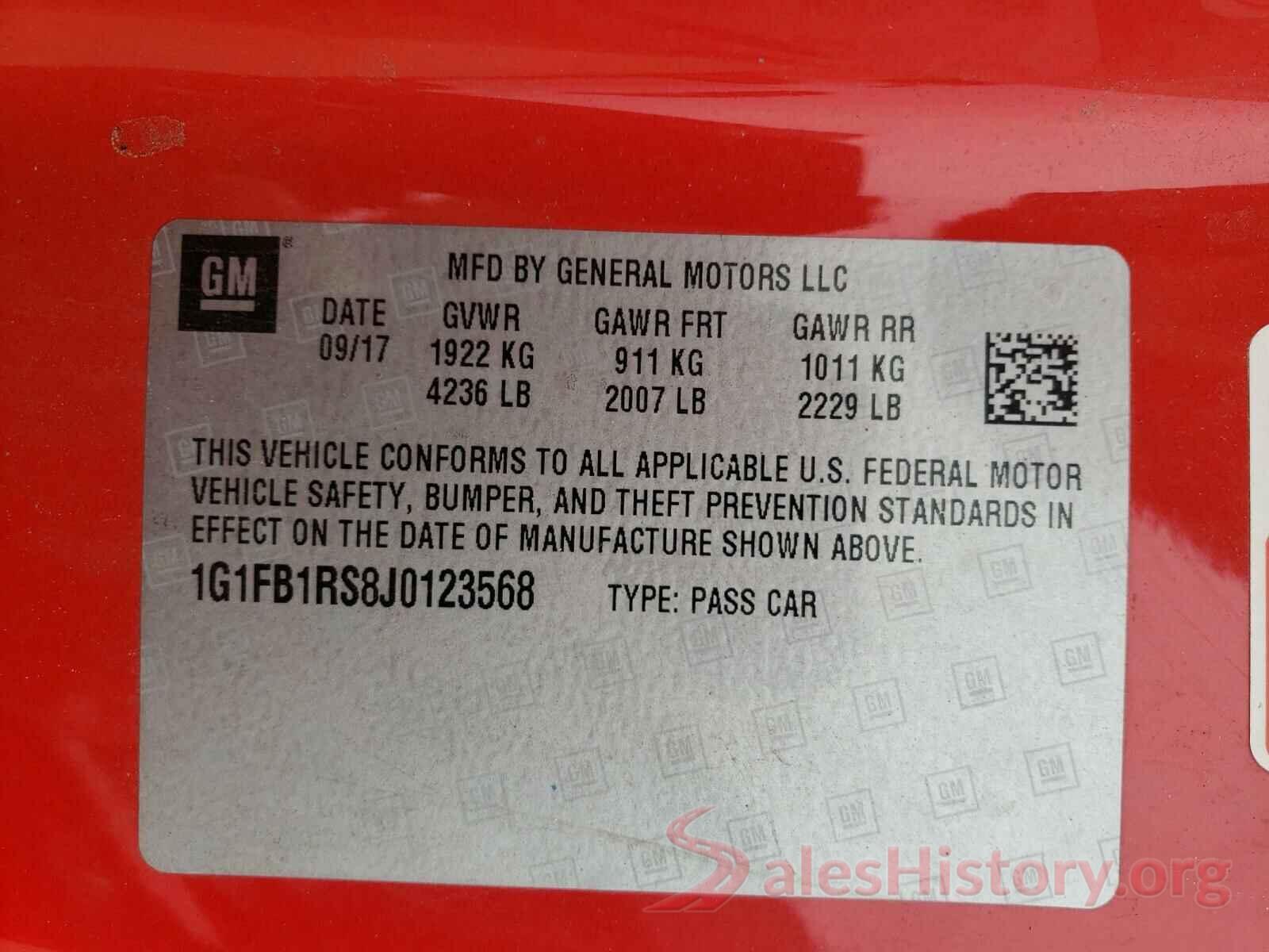 1G1FB1RS8J0123568 2018 CHEVROLET CAMARO