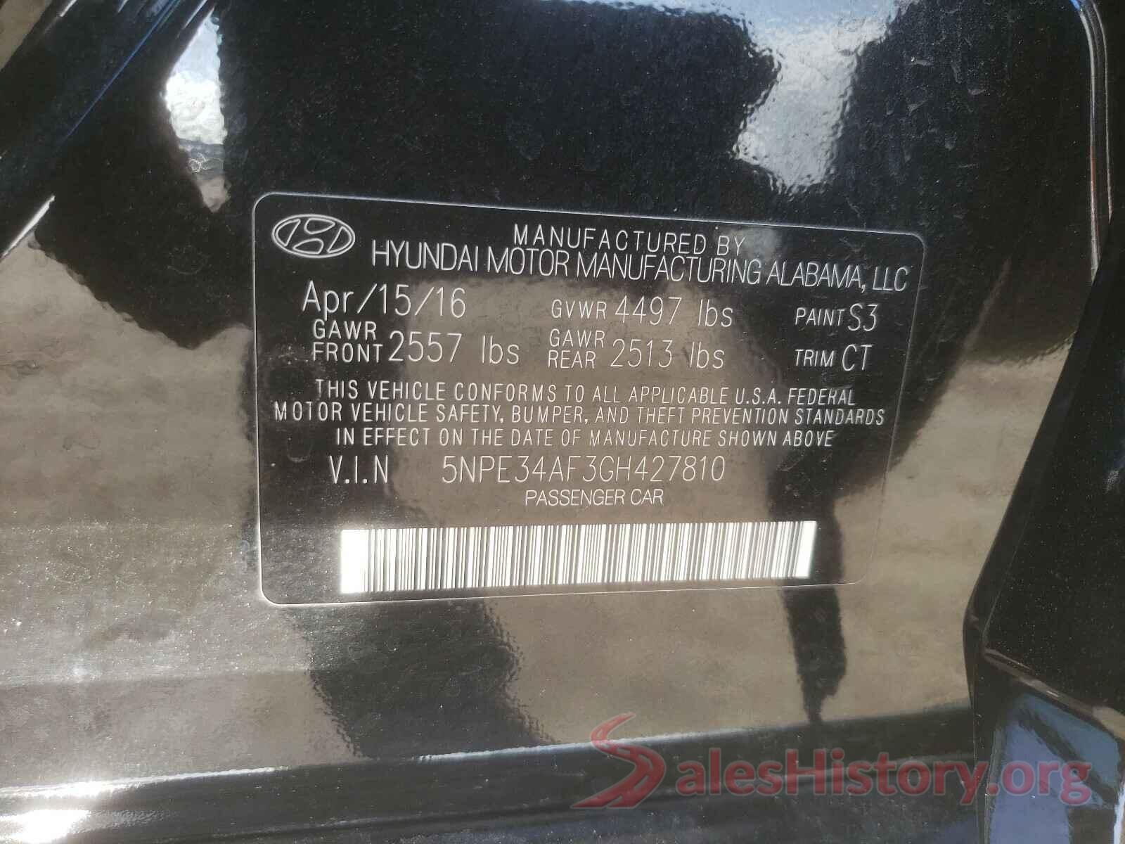 5NPE34AF3GH427810 2016 HYUNDAI SONATA