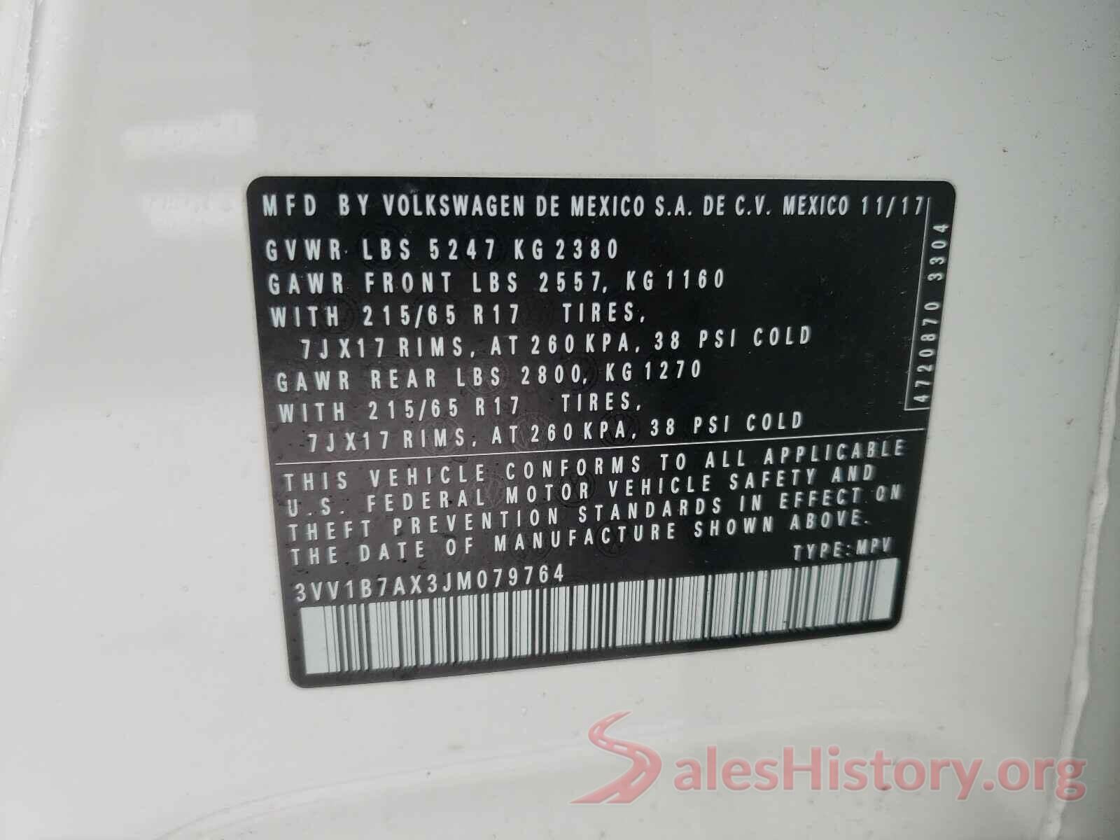 3VV1B7AX3JM079764 2018 VOLKSWAGEN TIGUAN