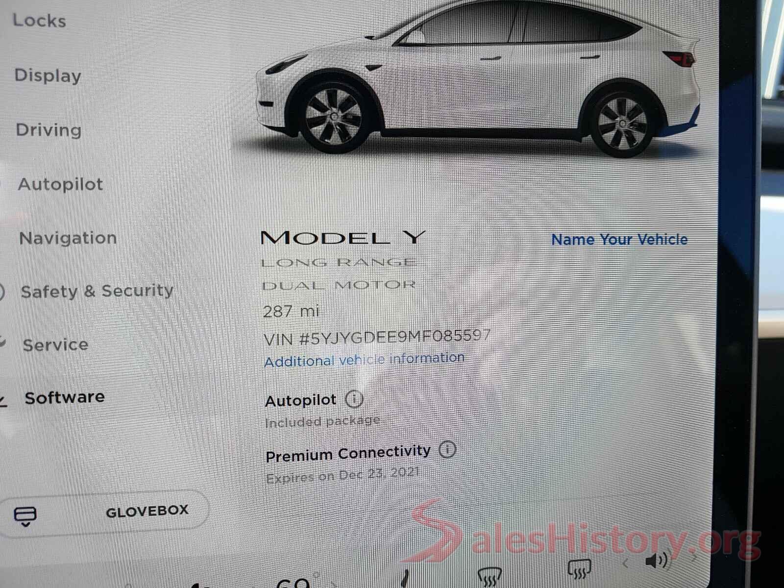 5YJYGDEE9MF085597 2021 TESLA MODEL Y