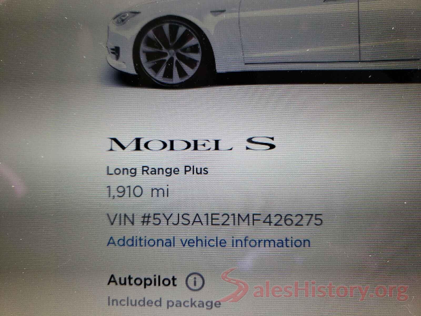 5YJSA1E21MF426275 2021 TESLA MODEL S