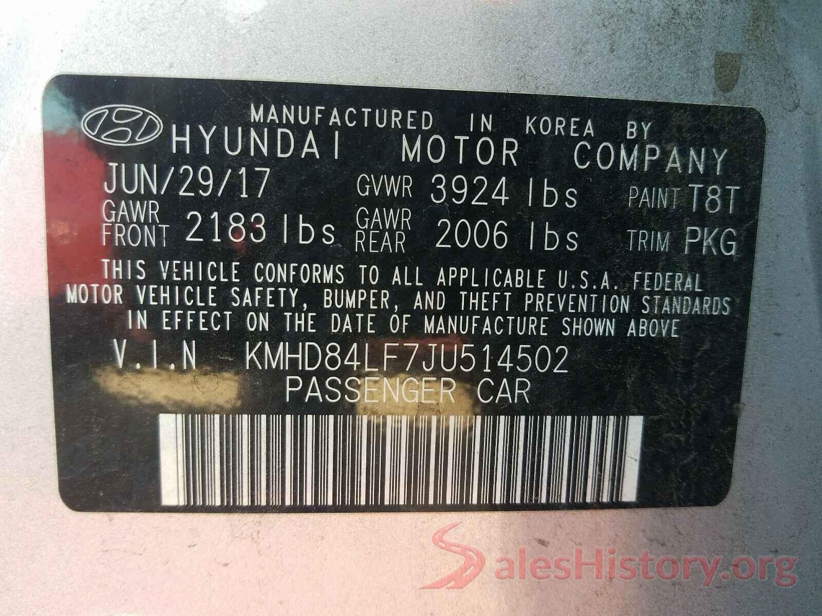 KMHD84LF7JU514502 2018 HYUNDAI ELANTRA