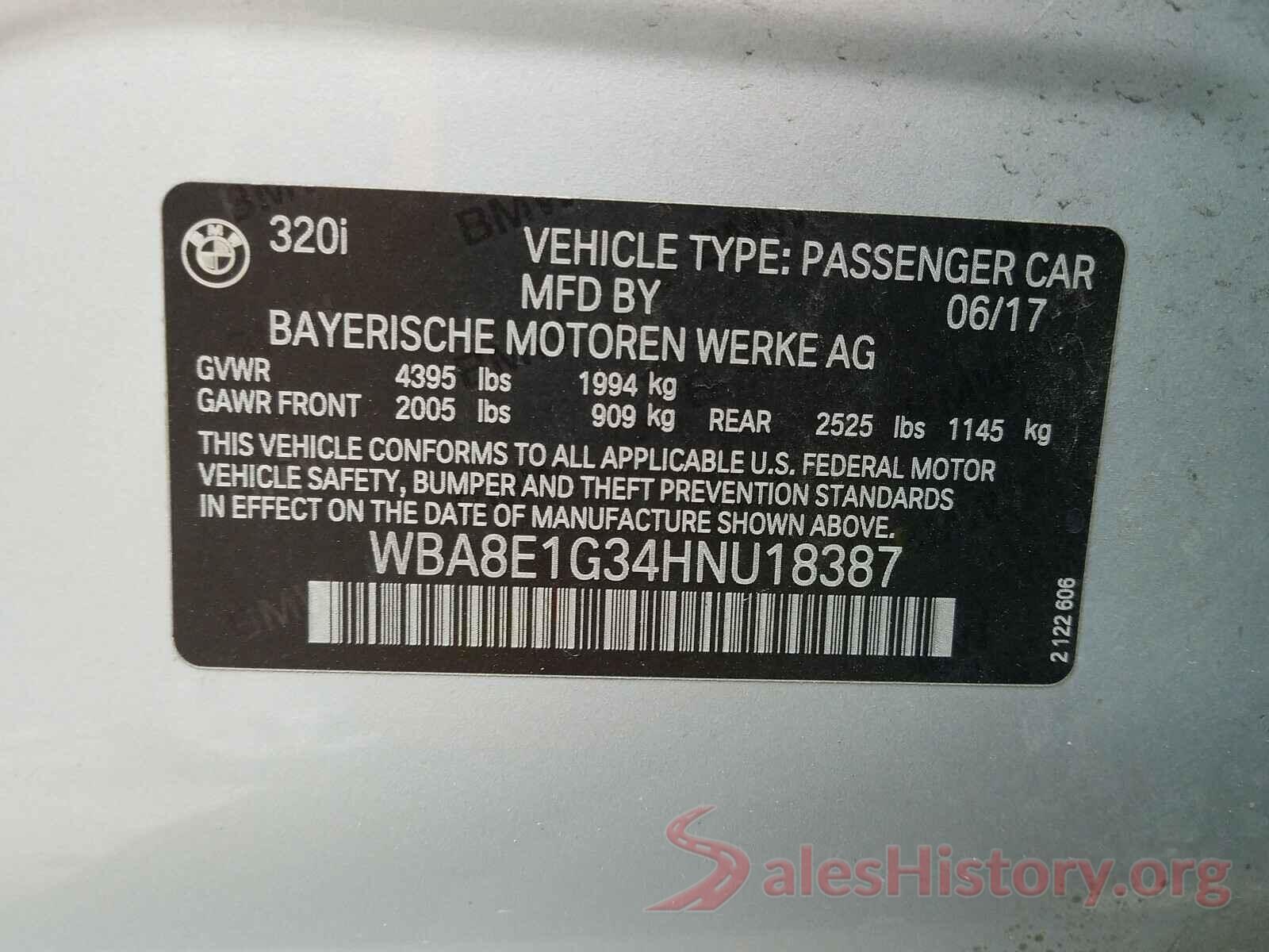 WBA8E1G34HNU18387 2017 BMW 3 SERIES