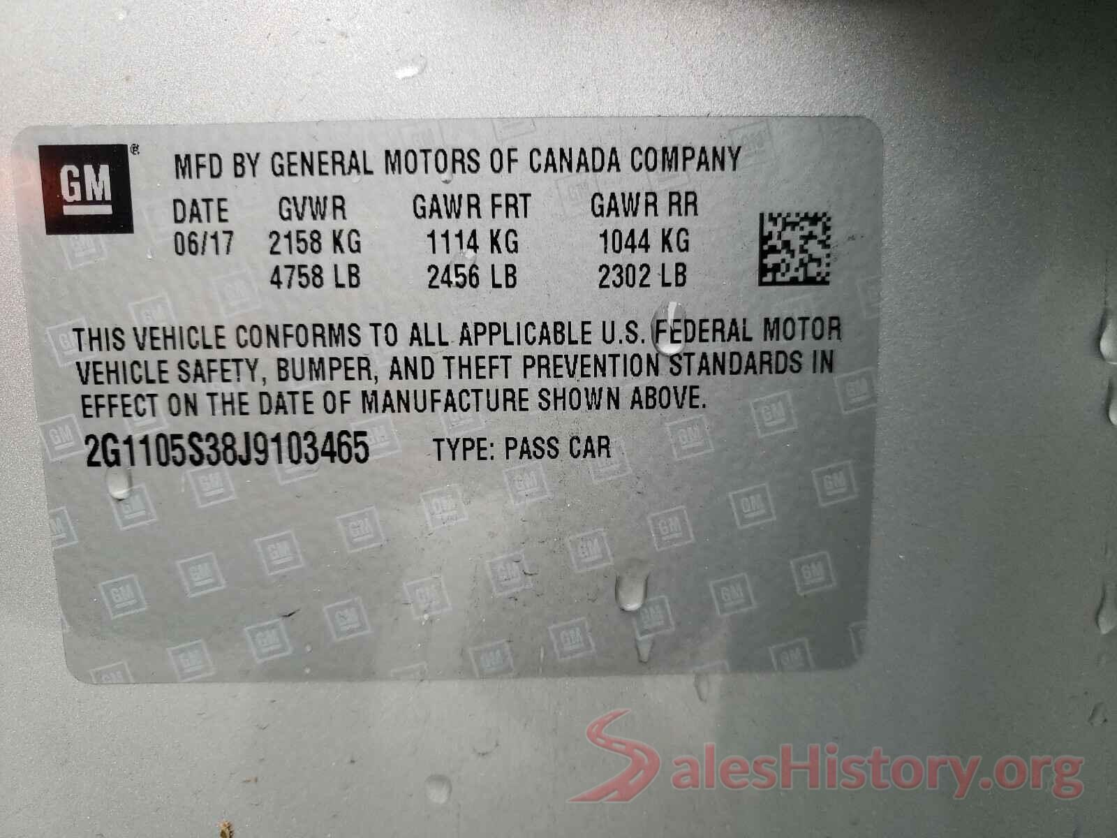 2G1105S38J9103465 2018 CHEVROLET IMPALA