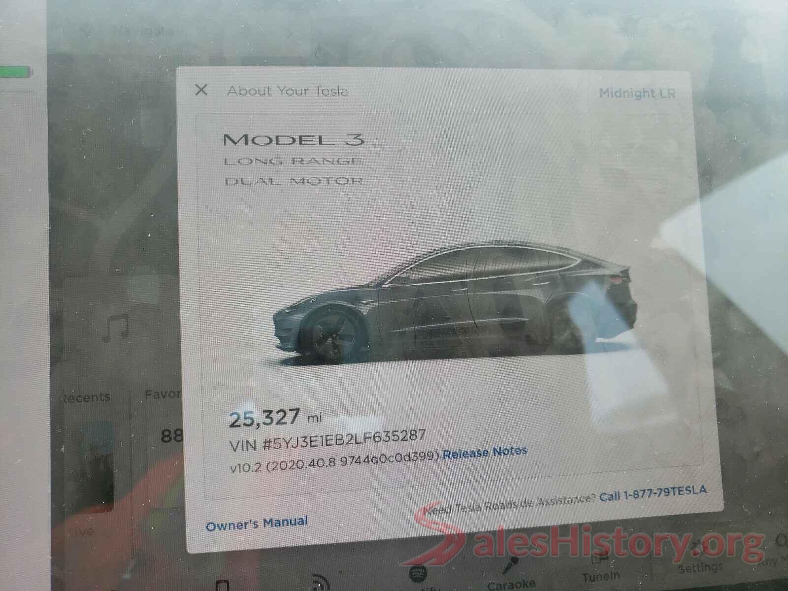 5YJ3E1EB2LF635287 2020 TESLA MODEL 3