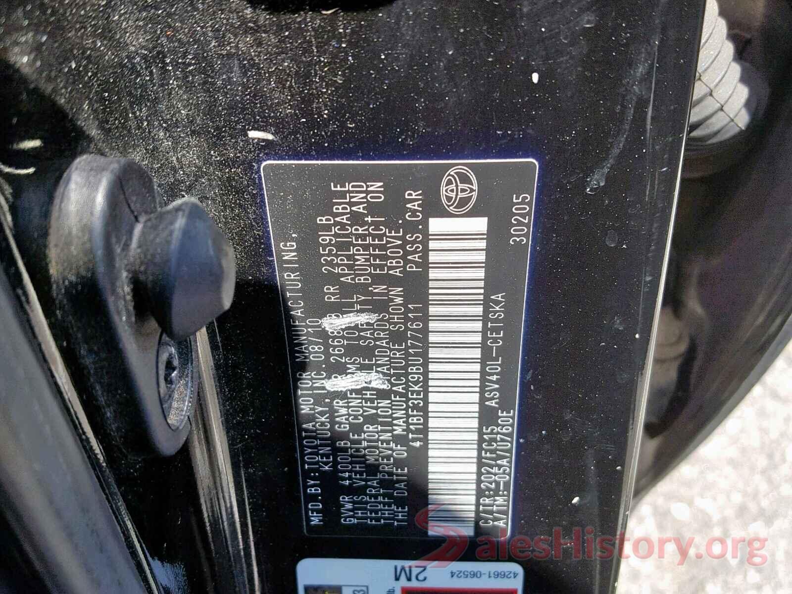 4T1BF3EK9BU177611 2011 TOYOTA CAMRY BASE