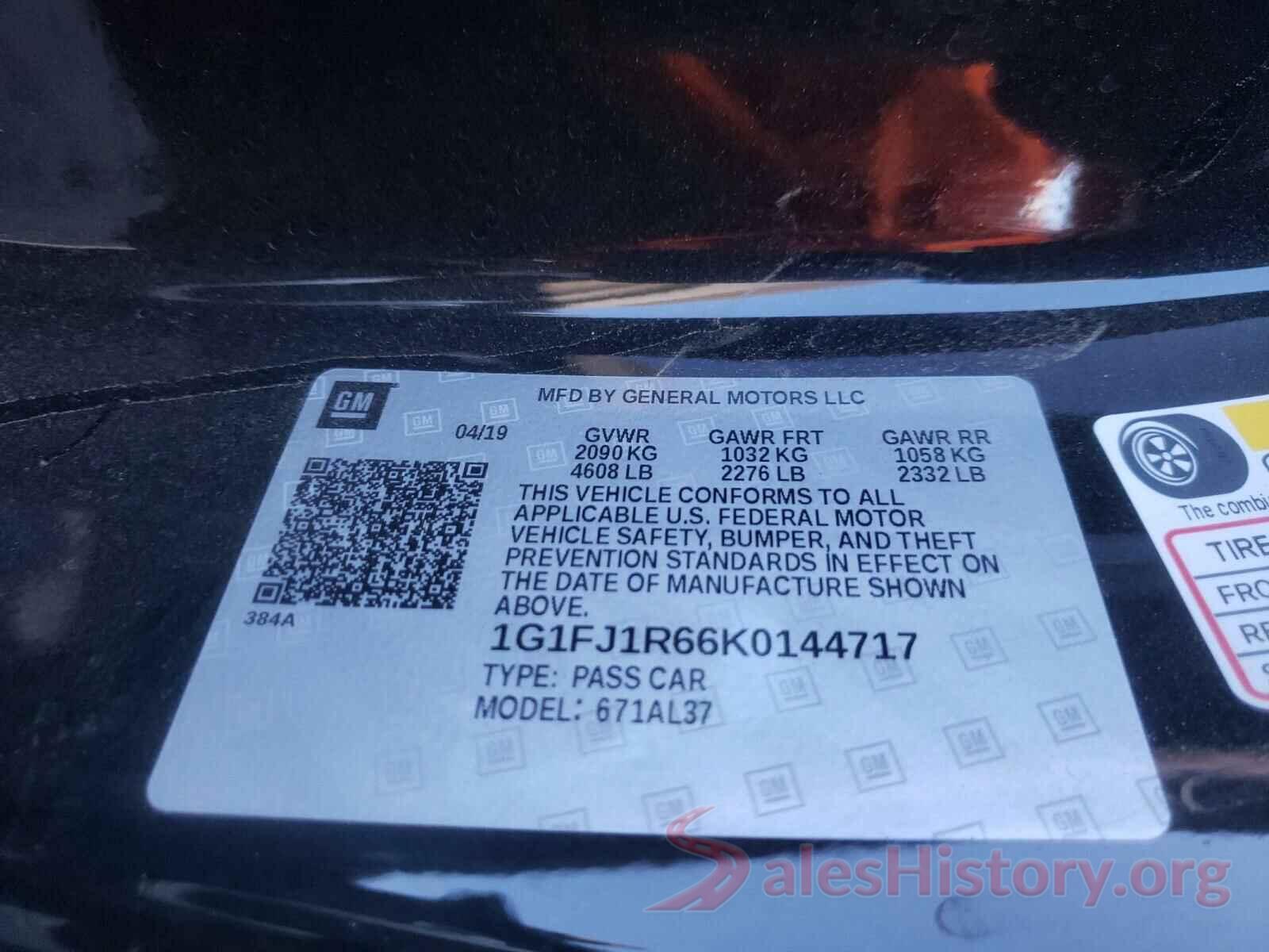 1G1FJ1R66K0144717 2019 CHEVROLET CAMARO