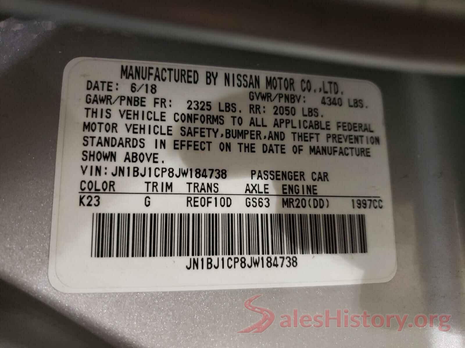 JN1BJ1CP8JW184738 2018 NISSAN ROGUE