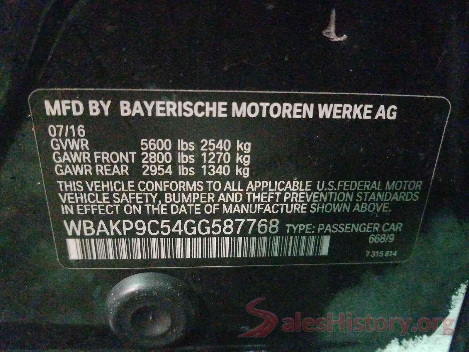 WBAKP9C54GG587768 2016 BMW 5 SERIES