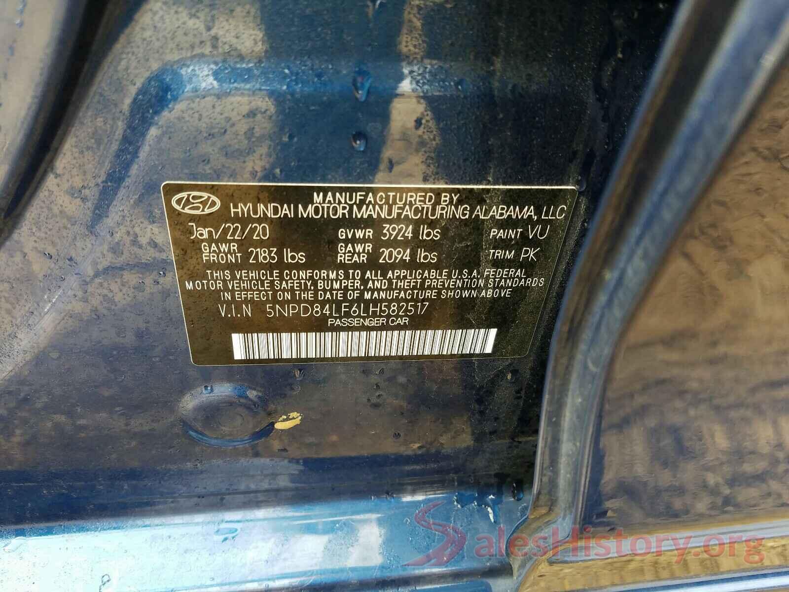 5NPD84LF6LH582517 2020 HYUNDAI ELANTRA