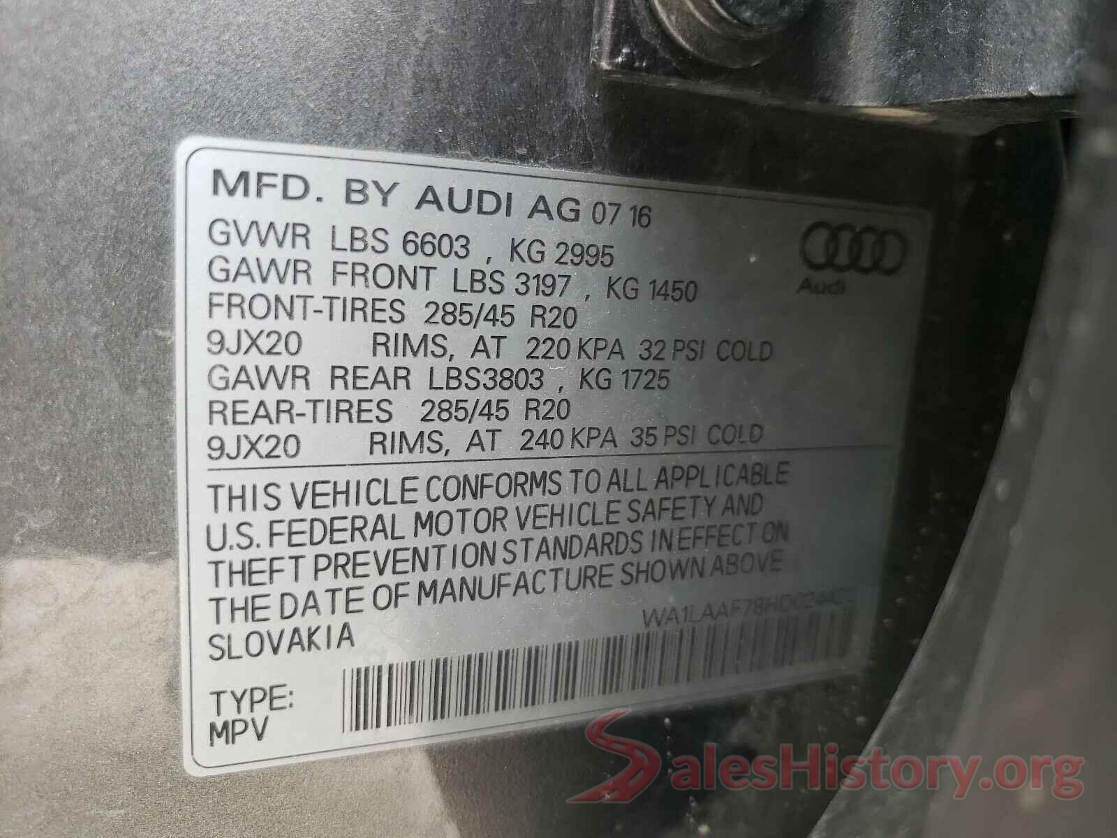 WA1LAAF78HD024422 2017 AUDI Q7