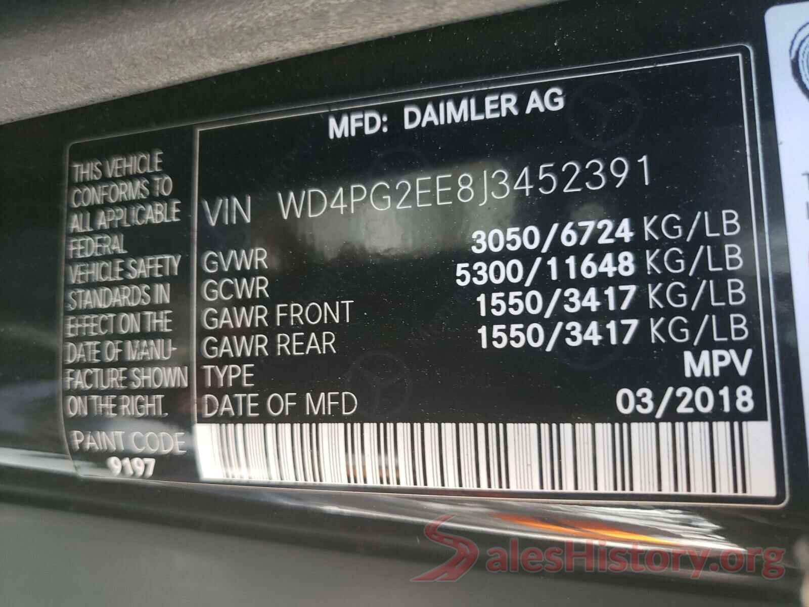 WD4PG2EE8J3452391 2018 MERCEDES-BENZ ALL OTHER