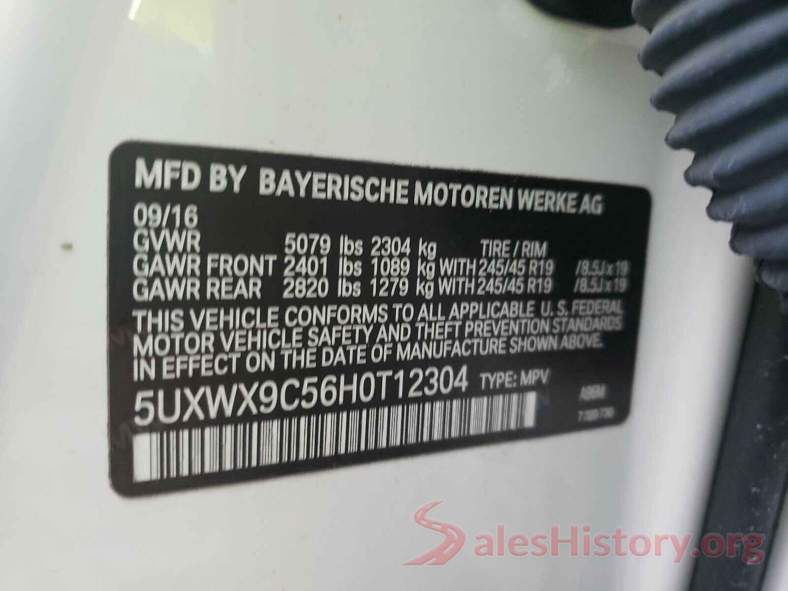 5UXWX9C56H0T12304 2017 BMW X3