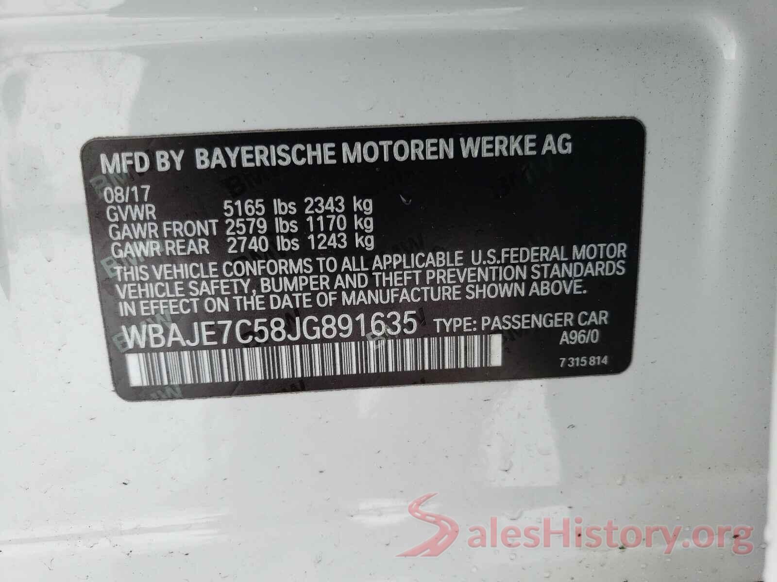 WBAJE7C58JG891635 2018 BMW 5 SERIES