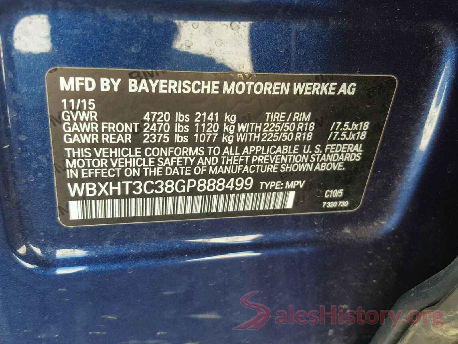 WBXHT3C38GP888499 2016 BMW X1