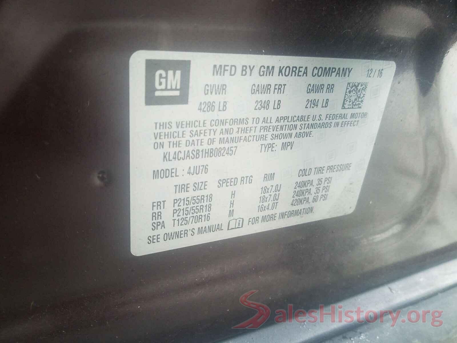 KL4CJASB1HB082457 2017 BUICK ENCORE