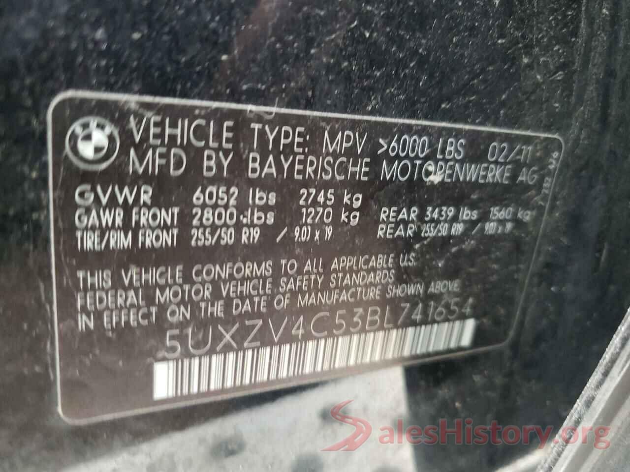 5UXZV4C53BL741654 2011 BMW X5