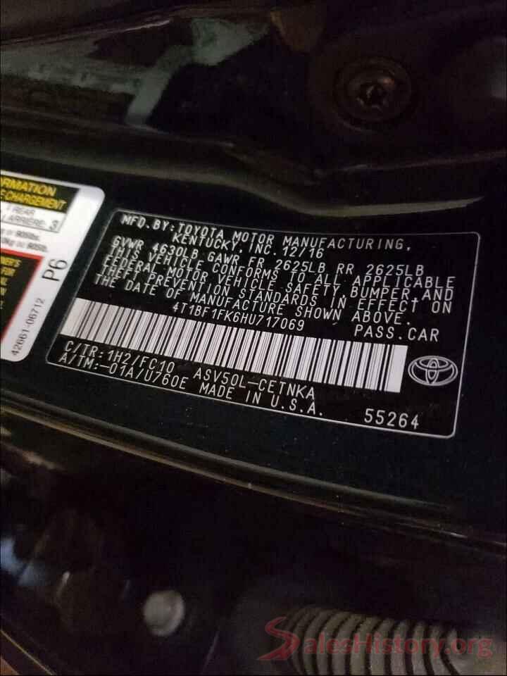 4T1BF1FK6HU717069 2017 TOYOTA CAMRY