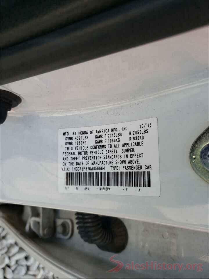 1HGCR2F87GA056664 2016 HONDA ACCORD