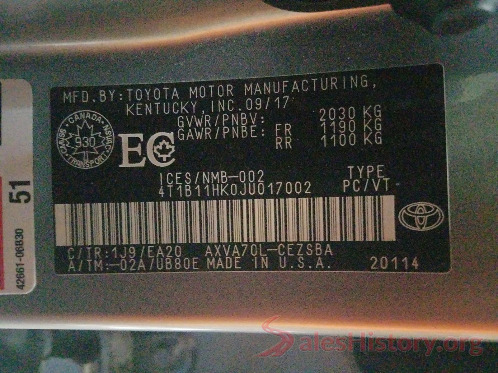 4T1B11HK0JU017002 2018 TOYOTA CAMRY