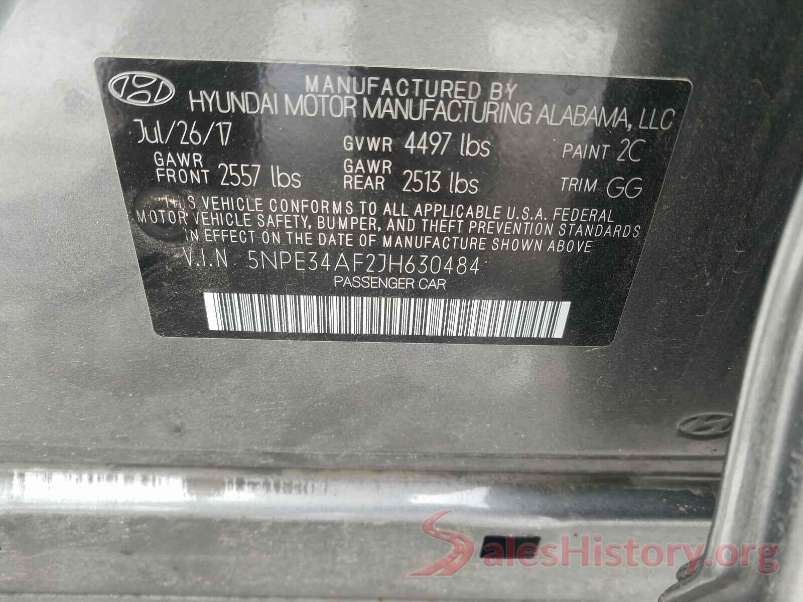 5NPE34AF2JH630484 2018 HYUNDAI SONATA