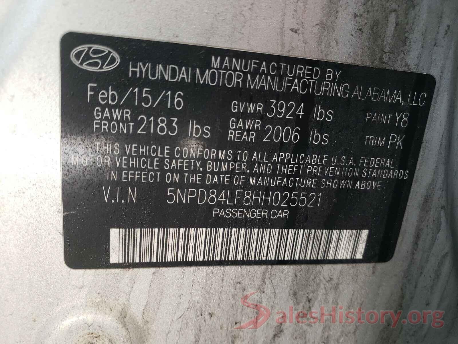 5NPD84LF8HH025521 2017 HYUNDAI ELANTRA