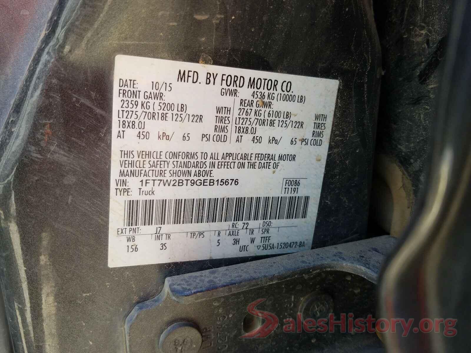 1FT7W2BT9GEB15676 2016 FORD F250