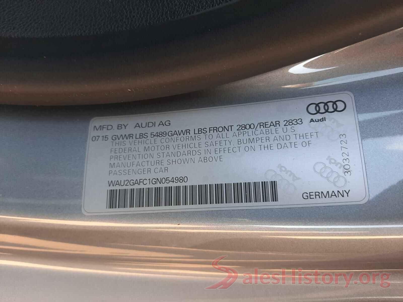 WAU2GAFC1GN054980 2016 AUDI A7