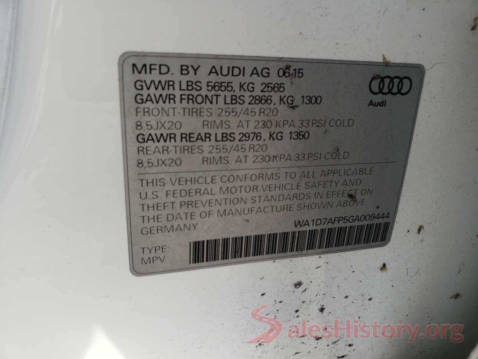 WA1D7AFP5GA009444 2016 AUDI Q5