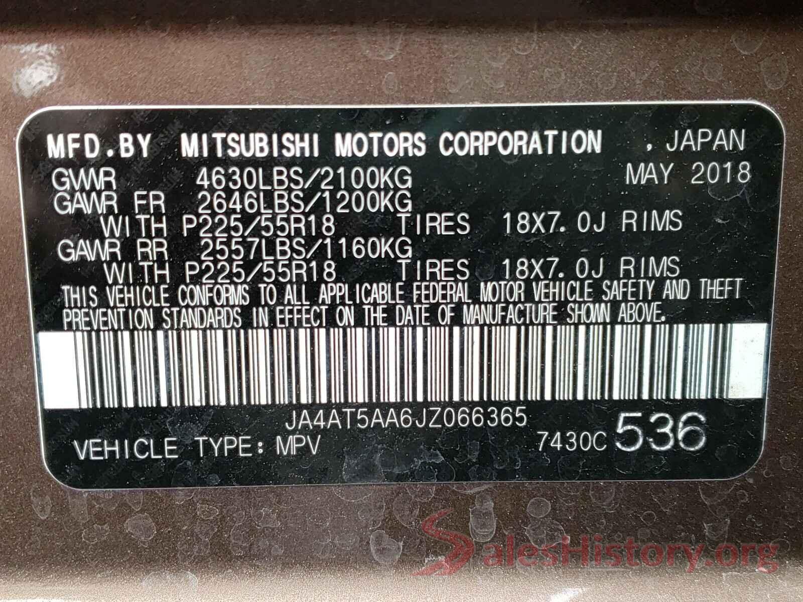 JA4AT5AA6JZ066365 2018 MITSUBISHI ECLIPSE