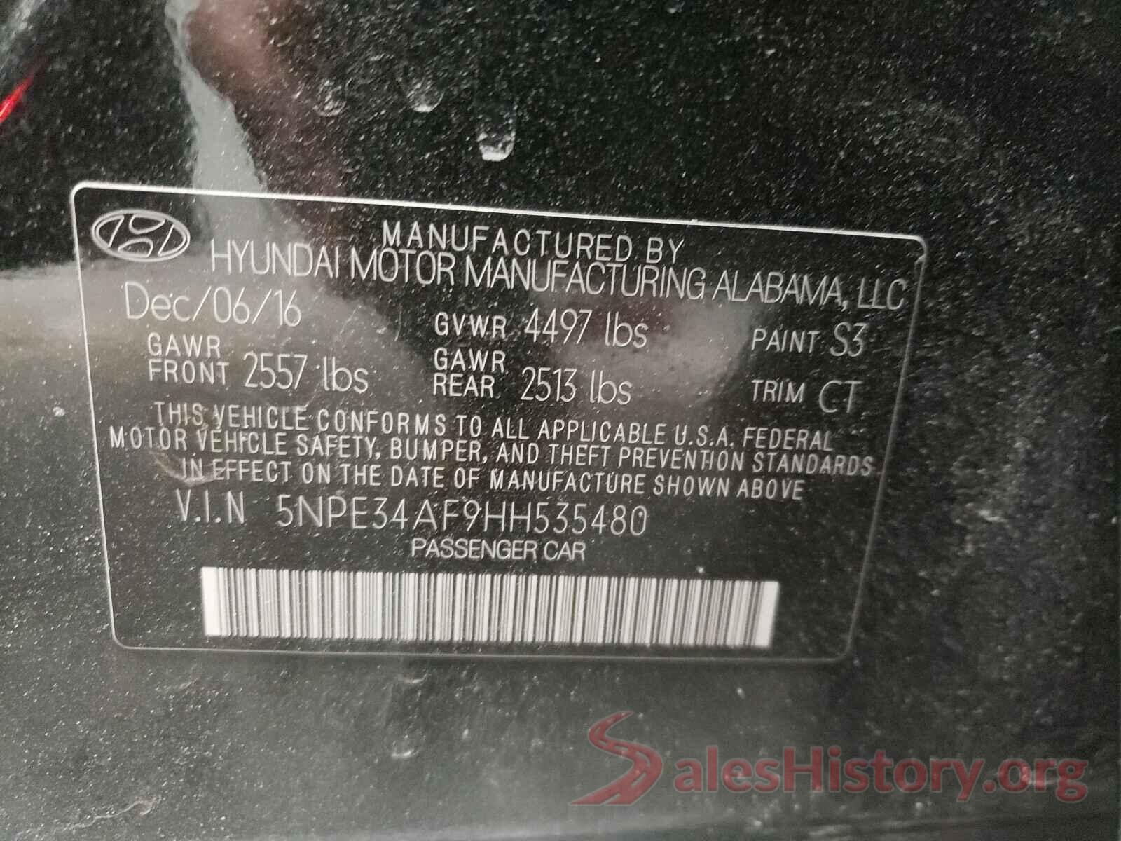 5NPE34AF9HH535480 2017 HYUNDAI SONATA