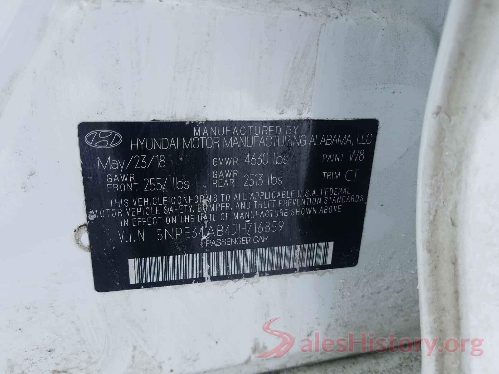 5NPE34AB4JH716859 2018 HYUNDAI SONATA