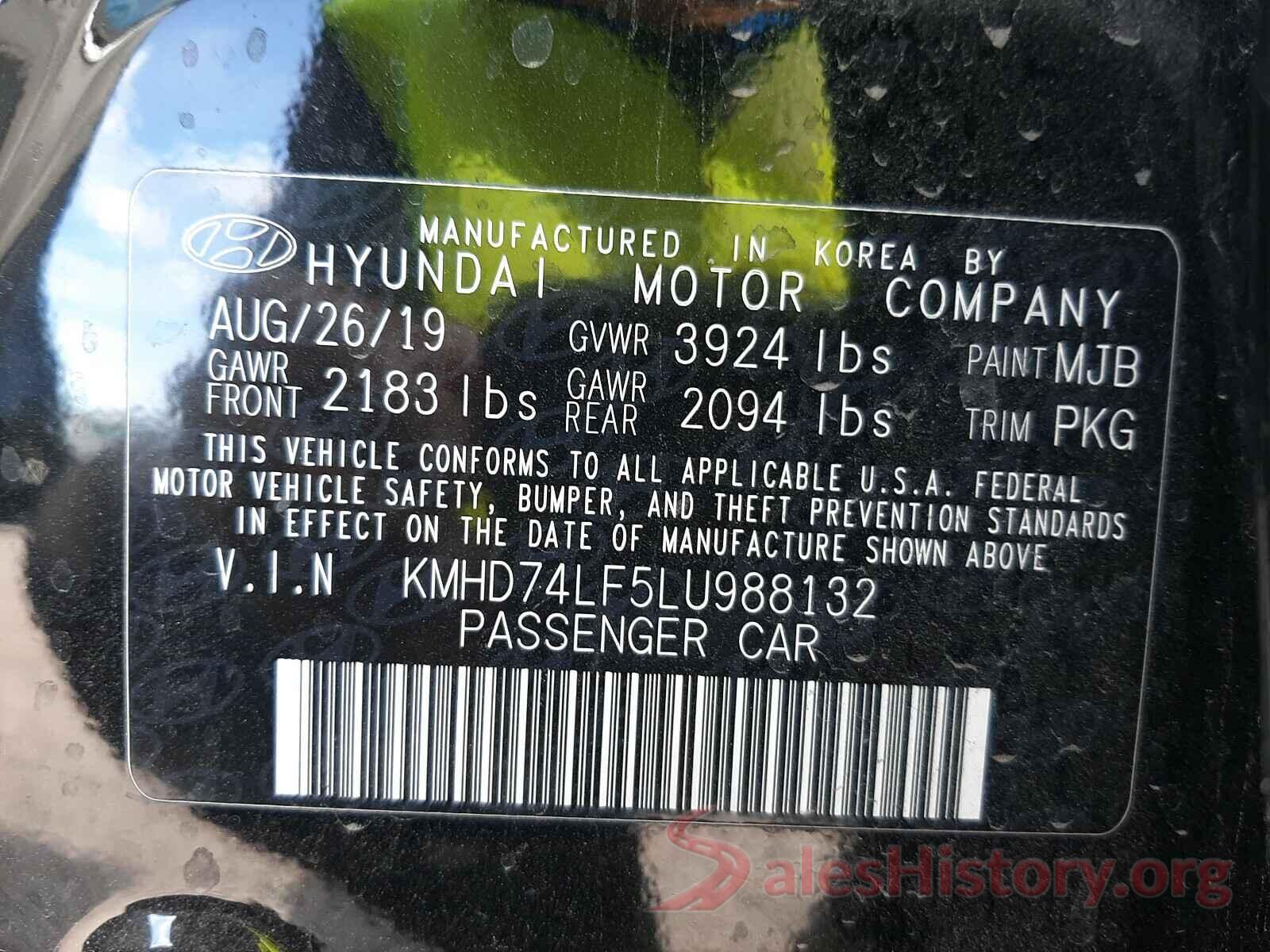 KMHD74LF5LU988132 2020 HYUNDAI ELANTRA