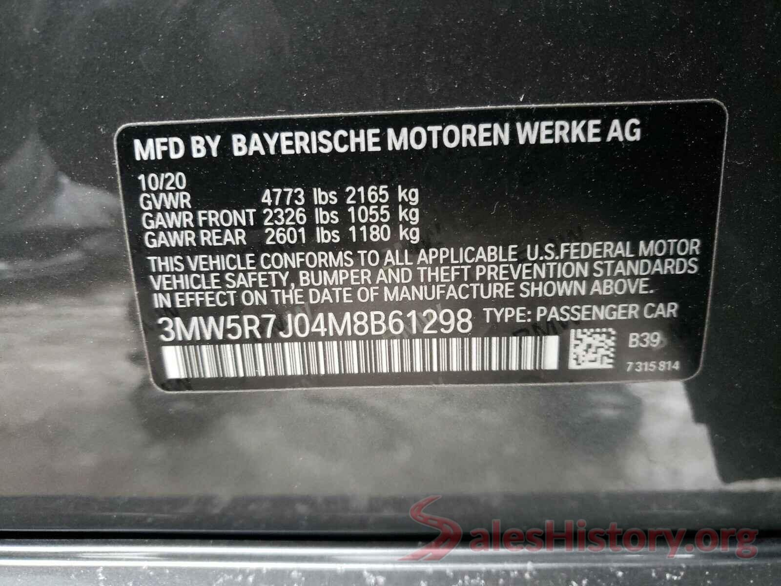 3MW5R7J04M8B61298 2021 BMW 3 SERIES