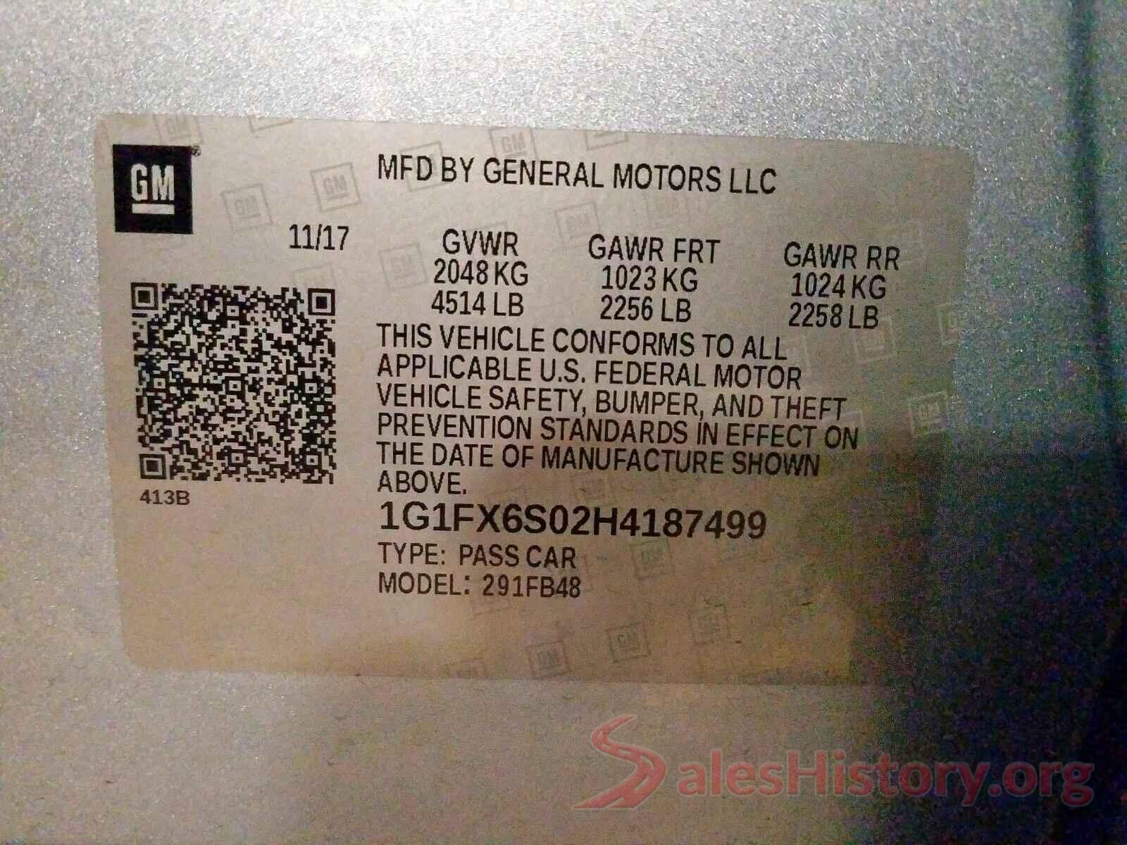 1G1FX6S02H4187499 2017 CHEVROLET BOLT