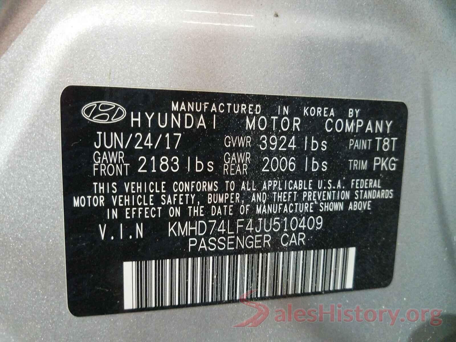 KMHD74LF4JU510409 2018 HYUNDAI ELANTRA