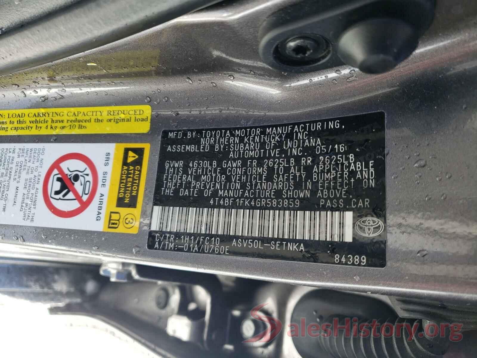 4T4BF1FK4GR583859 2016 TOYOTA CAMRY