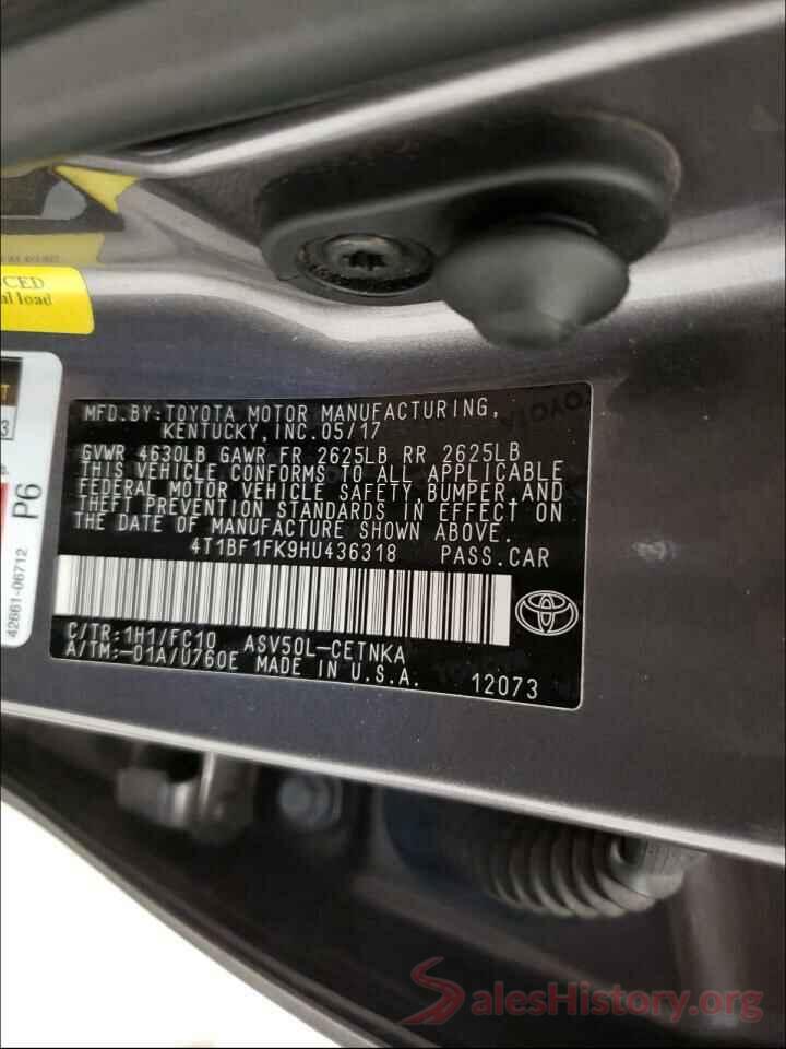 4T1BF1FK9HU436318 2017 TOYOTA CAMRY